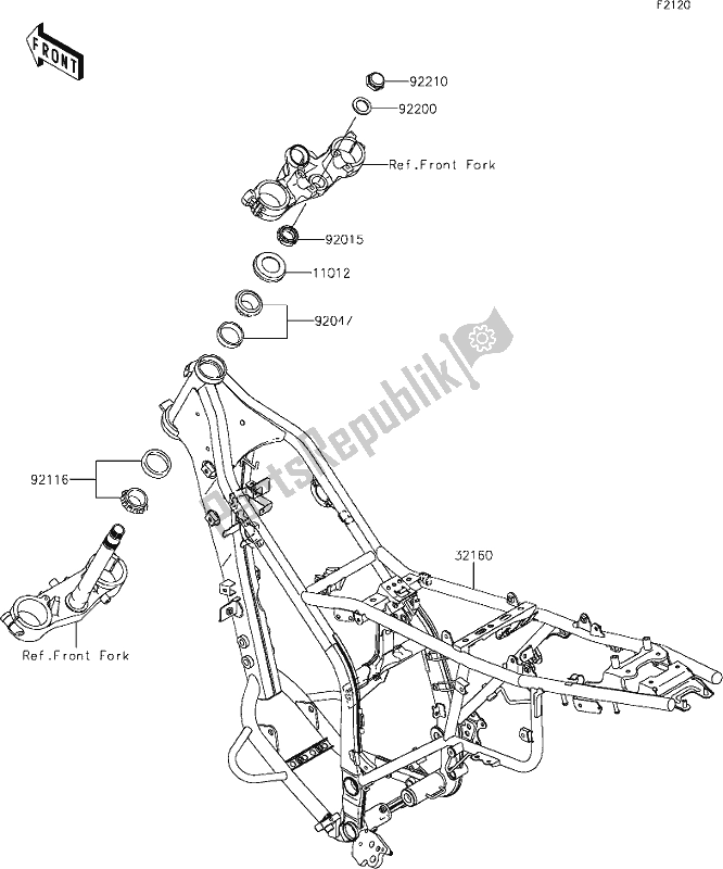 Todas las partes para 22 Frame de Kawasaki KLX 250S 2020