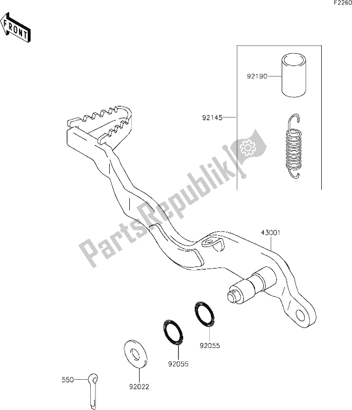 Todas las partes para 33 Brake Pedal de Kawasaki KLX 250S 2020