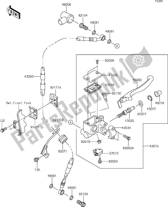 Todas las partes para 34 Front Master Cylinder de Kawasaki KLX 250S 2020
