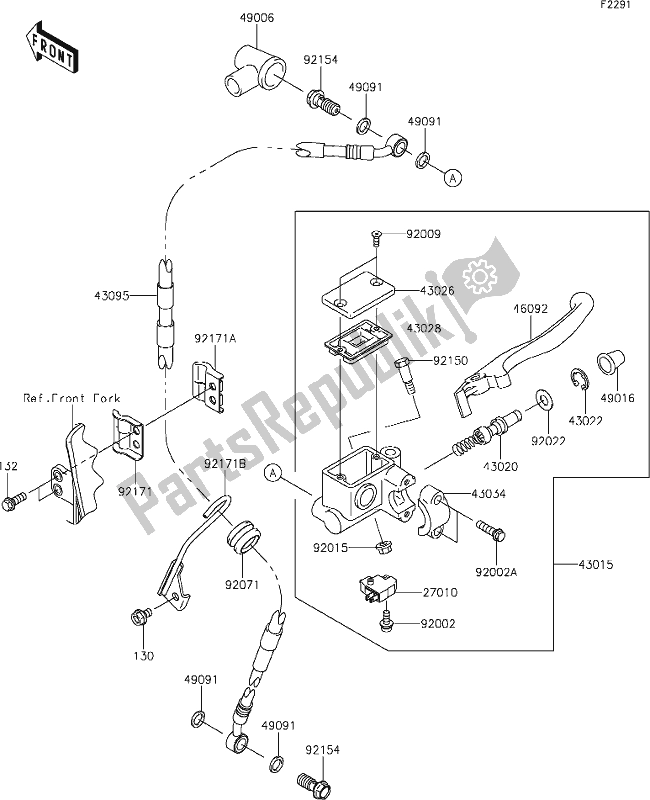 Todas las partes para 34 Front Master Cylinder de Kawasaki KLX 250S 2020