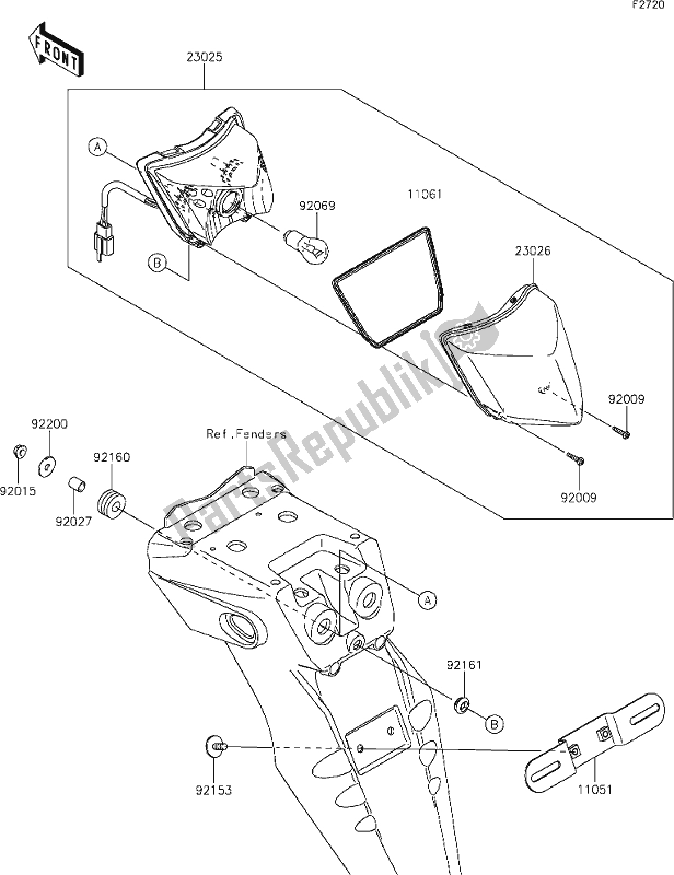 Todas las partes para 46 Taillight(s) de Kawasaki KLX 250S 2020