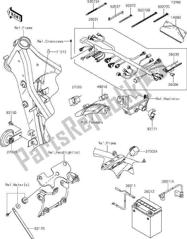 Todas las partes para 48 Chassis Electrical Equipment de Kawasaki KLX 250S 2020