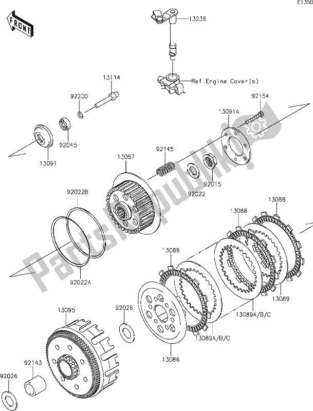 Todas las partes para 9 Clutch de Kawasaki KLX 250S 2020