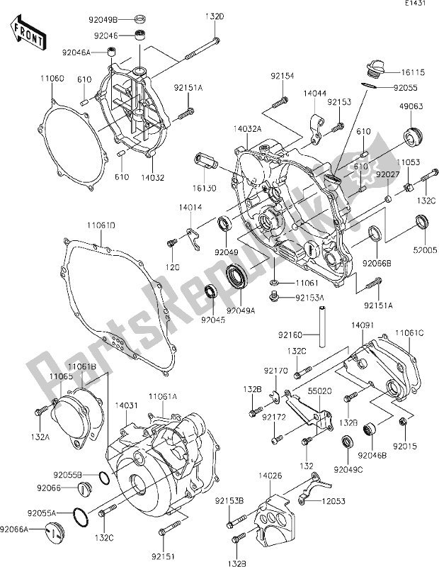 Toutes les pièces pour le 14-1engine Cover(s) du Kawasaki KLX 250S 2021