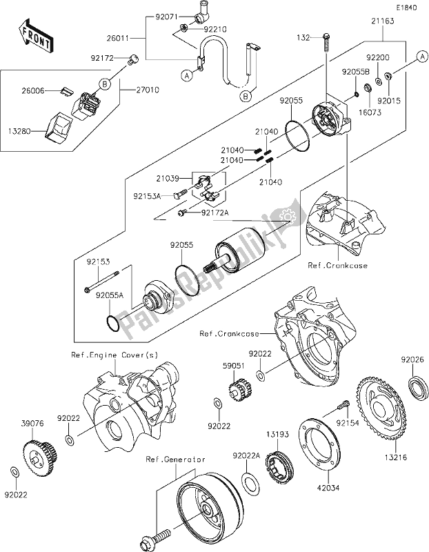 Alle onderdelen voor de 19 Starter Motor van de Kawasaki KLX 250S 2021