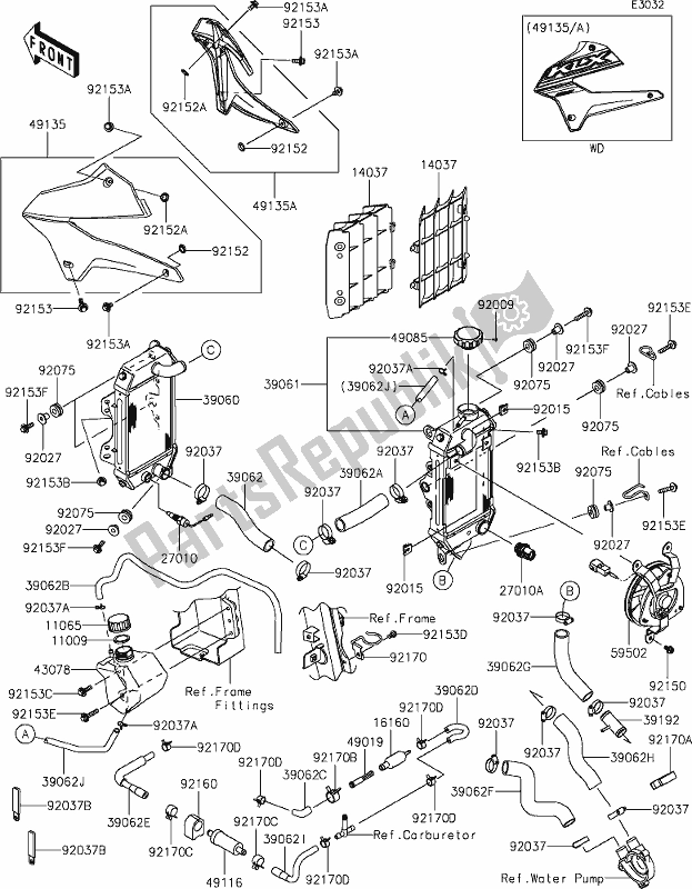 Wszystkie części do 21-1radiator Kawasaki KLX 250S 2021