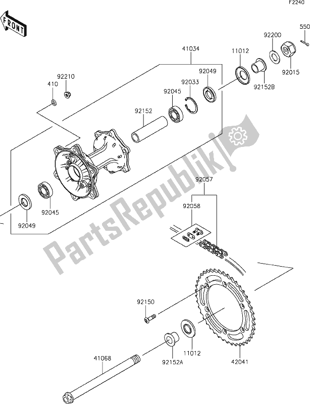 Toutes les pièces pour le 32 Rear Hub du Kawasaki KLX 250S 2021