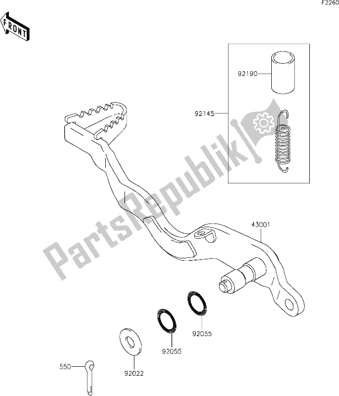 All parts for the 33 Brake Pedal of the Kawasaki KLX 250S 2021