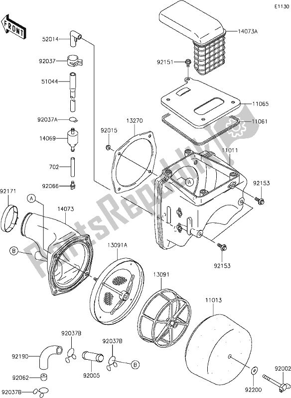 Todas las partes para 4 Air Cleaner de Kawasaki KLX 250S 2021