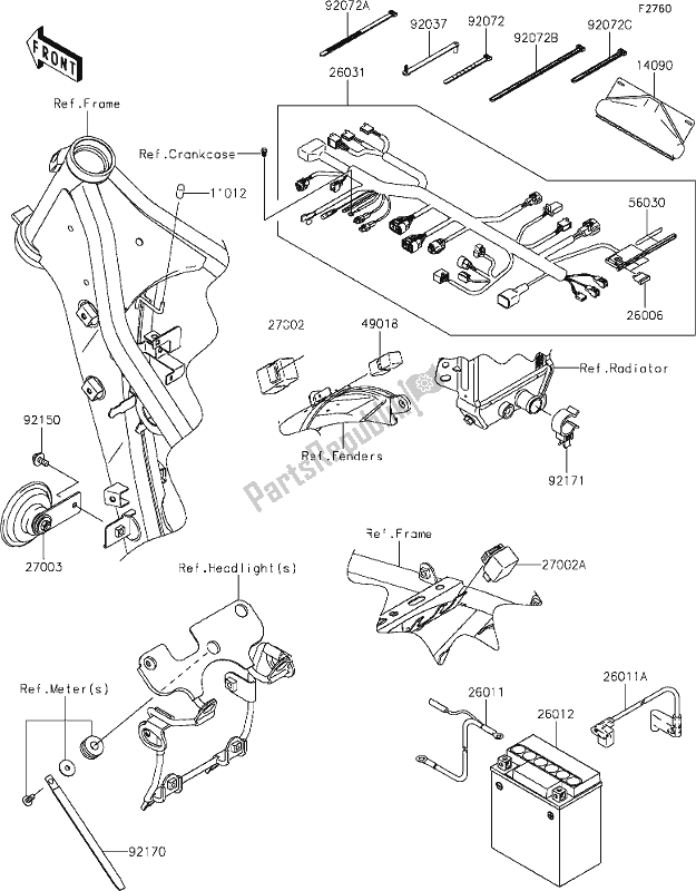 Toutes les pièces pour le 48 Chassis Electrical Equipment du Kawasaki KLX 250S 2021