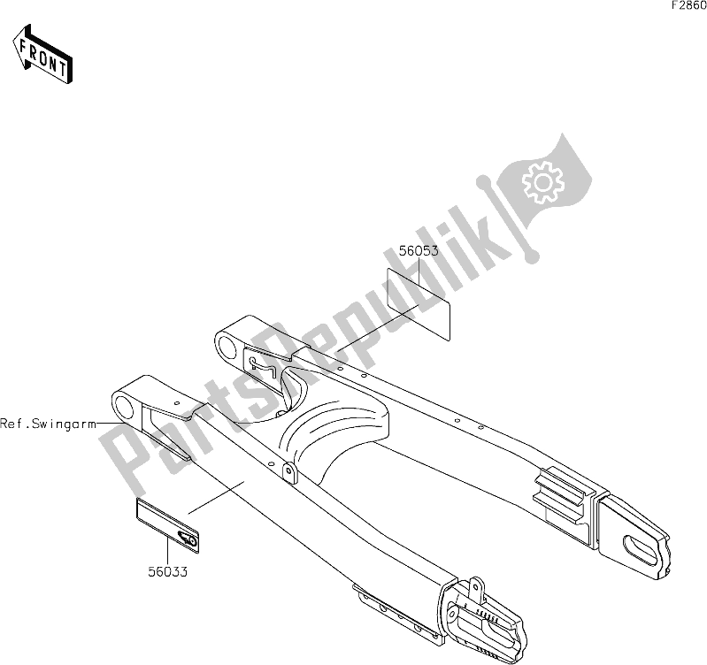 All parts for the 51 Labels of the Kawasaki KLX 250S 2021