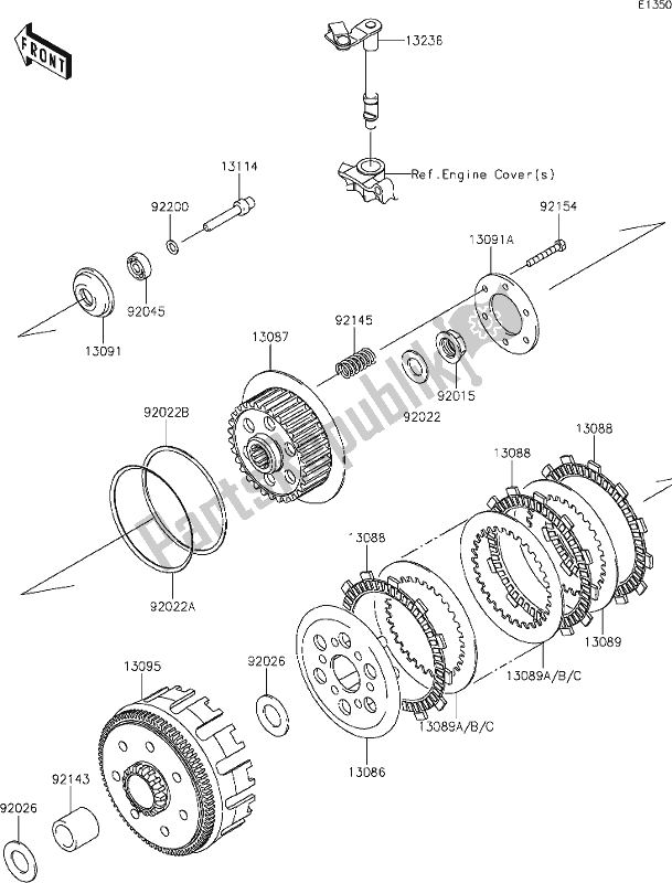 Tutte le parti per il 9 Clutch del Kawasaki KLX 250S 2021