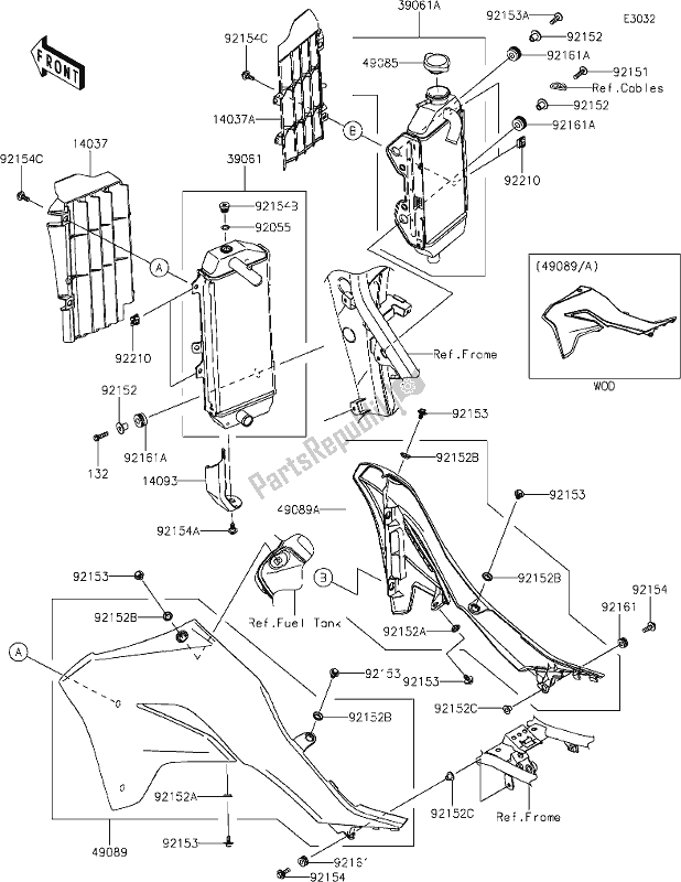 Todas las partes para 23 Radiator de Kawasaki KLX 300R 2020