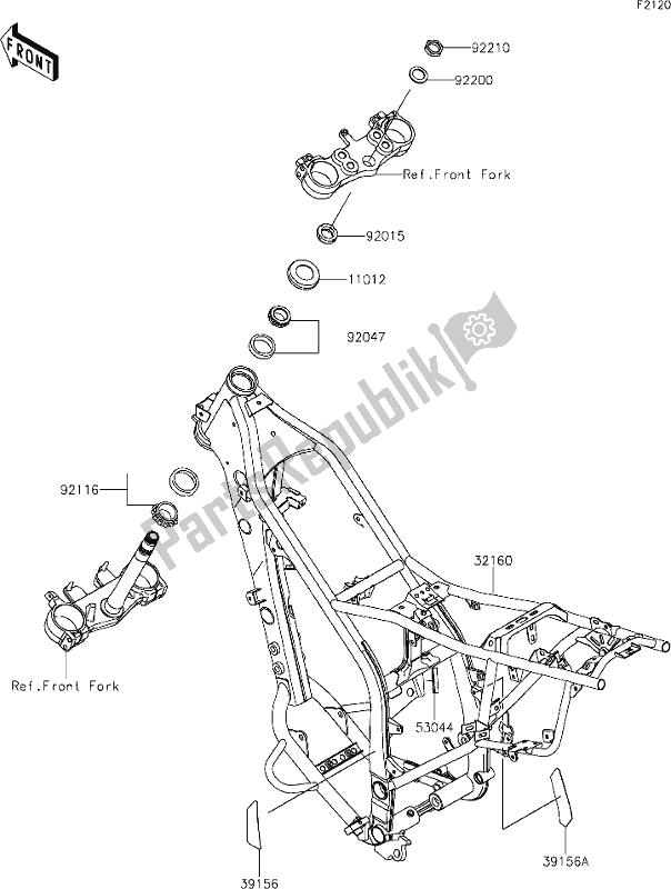 Tutte le parti per il 25 Frame del Kawasaki KLX 300R 2020