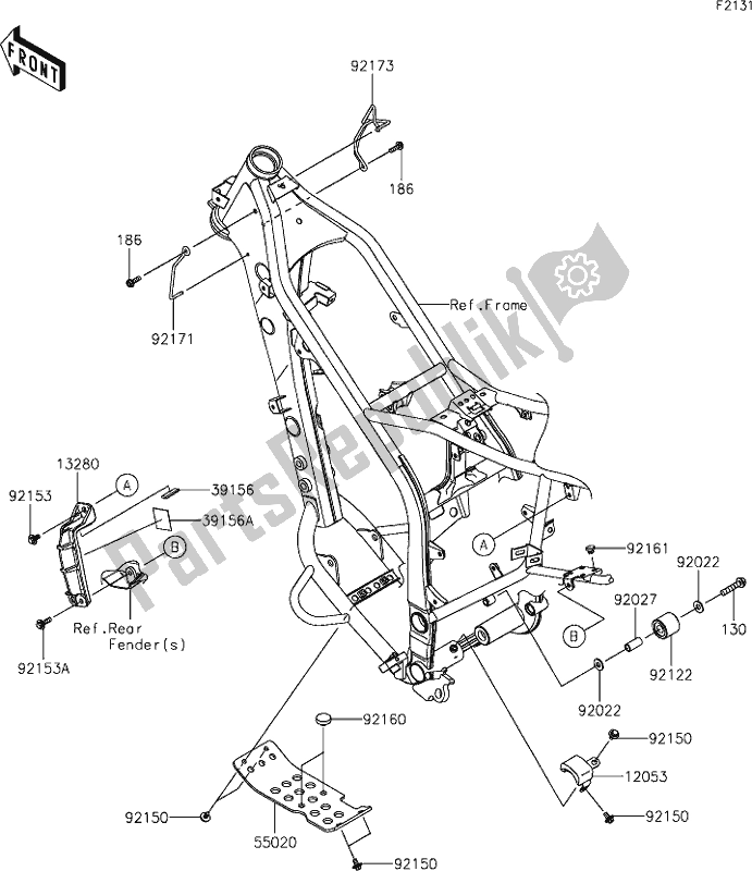 Tutte le parti per il 27 Frame Fittings del Kawasaki KLX 300R 2020