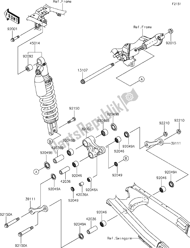 Tutte le parti per il 29 Suspension/shock Absorber del Kawasaki KLX 300R 2020