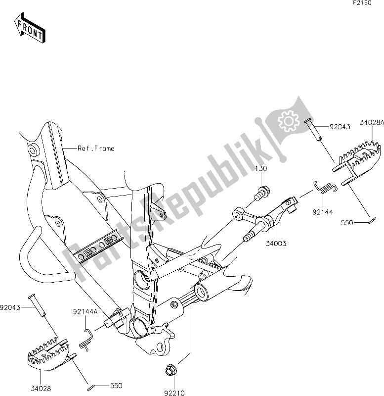 Tutte le parti per il 30 Footrests del Kawasaki KLX 300R 2020