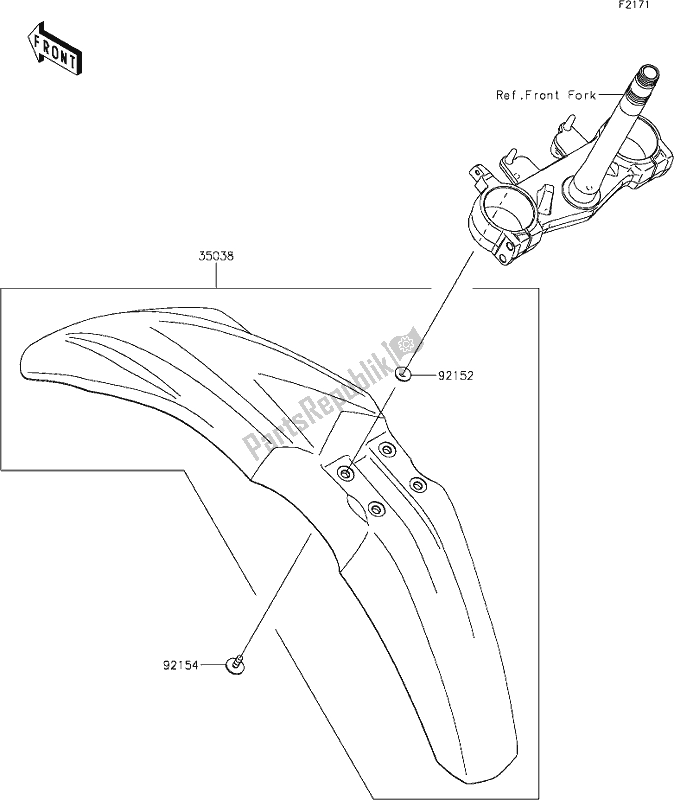 Tutte le parti per il 31 Front Fender(s) del Kawasaki KLX 300R 2020