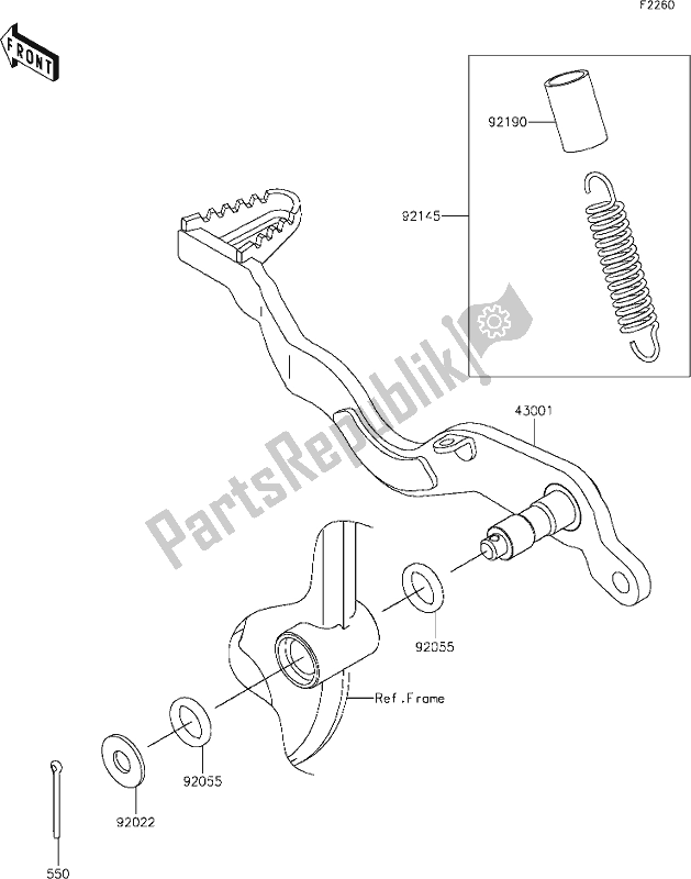 Tutte le parti per il 37 Brake Pedal del Kawasaki KLX 300R 2020