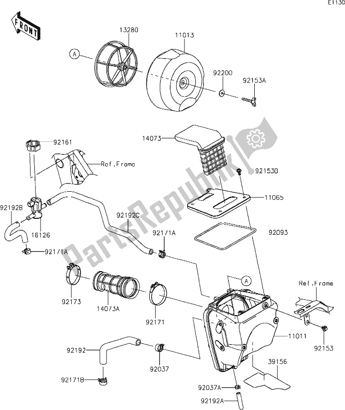 Tutte le parti per il 4 Air Cleaner del Kawasaki KLX 300R 2020