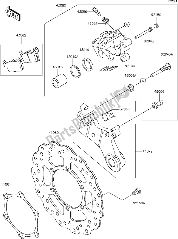 Tutte le parti per il 41 Rear Brake del Kawasaki KLX 300R 2020