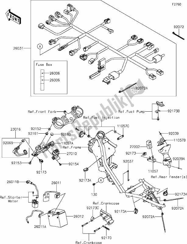 Tutte le parti per il 48 Chassis Electrical Equipment del Kawasaki KLX 300R 2020