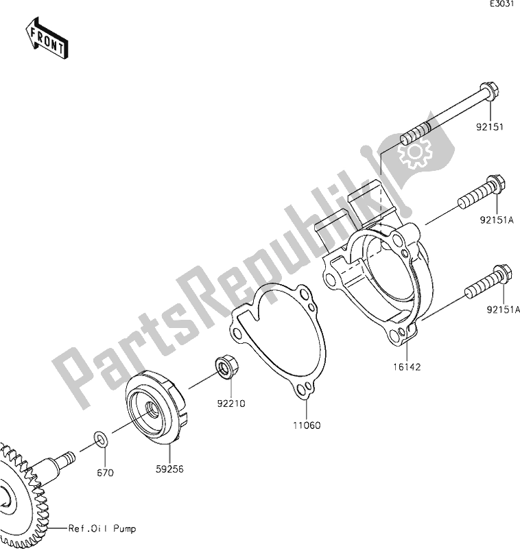 Todas as partes de 22 Water Pump do Kawasaki KLX 300R 2021