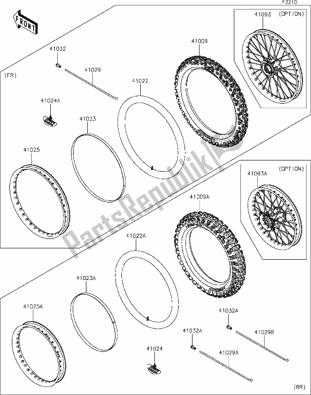 Toutes les pièces pour le 34 Tires du Kawasaki KLX 300R 2021