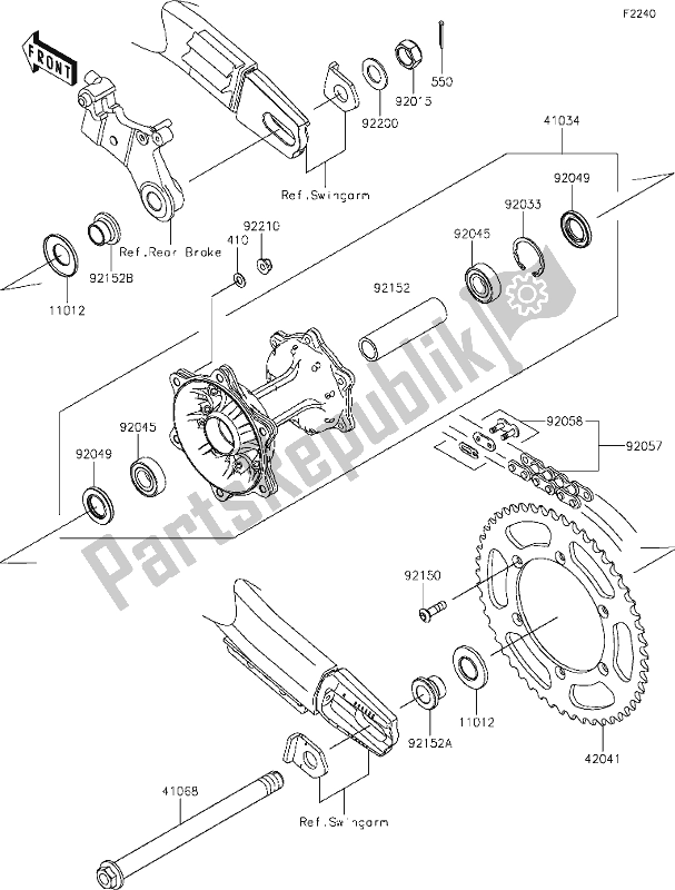 Toutes les pièces pour le 36 Rear Hub du Kawasaki KLX 300R 2021