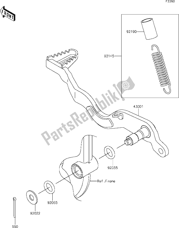 Toutes les pièces pour le 37 Brake Pedal du Kawasaki KLX 300R 2021