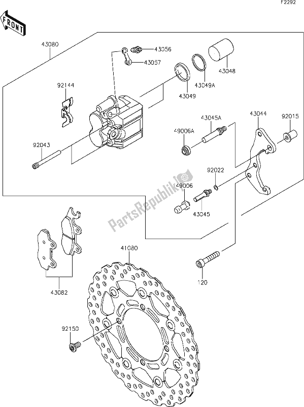 All parts for the 39 Front Brake of the Kawasaki KLX 300R 2021