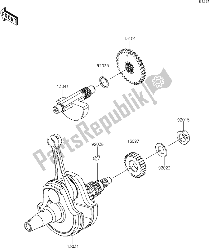 Todas as partes de 8 Crankshaft do Kawasaki KLX 300R 2021