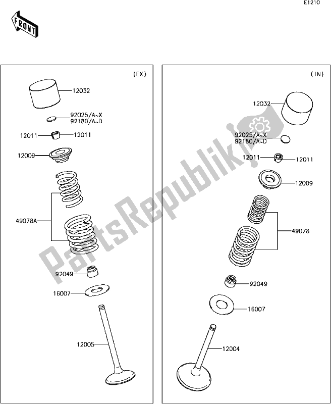 All parts for the B-8 Valve(s) of the Kawasaki KLX 450R 2017