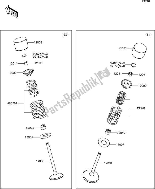 All parts for the B-8 Valve(s) of the Kawasaki KLX 450R 2017