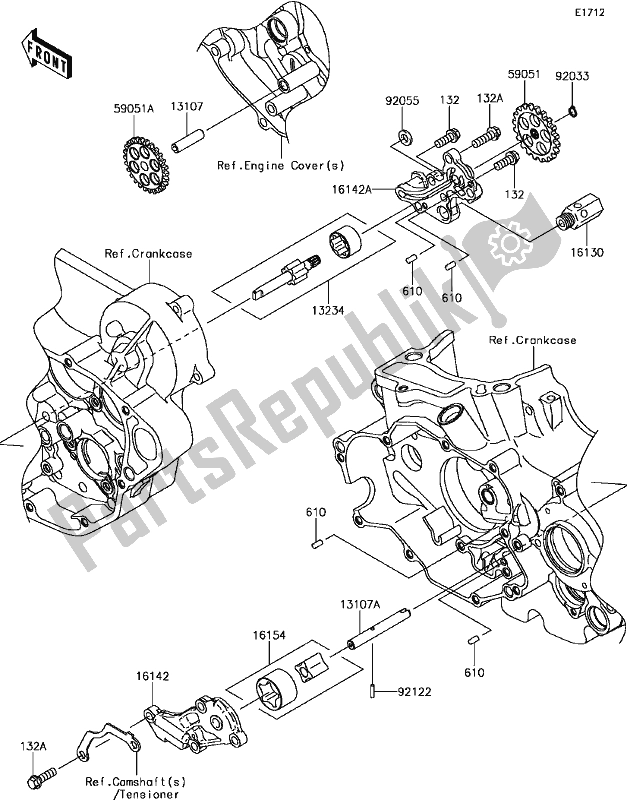 All parts for the C-10oil Pump of the Kawasaki KLX 450R 2017