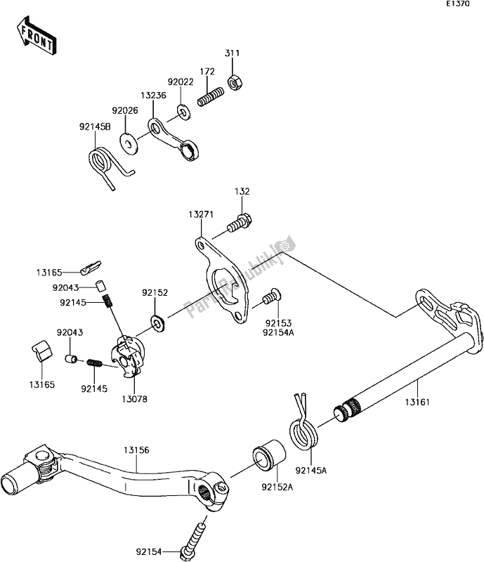 All parts for the C-3 Gear Change Mechanism of the Kawasaki KLX 450R 2017