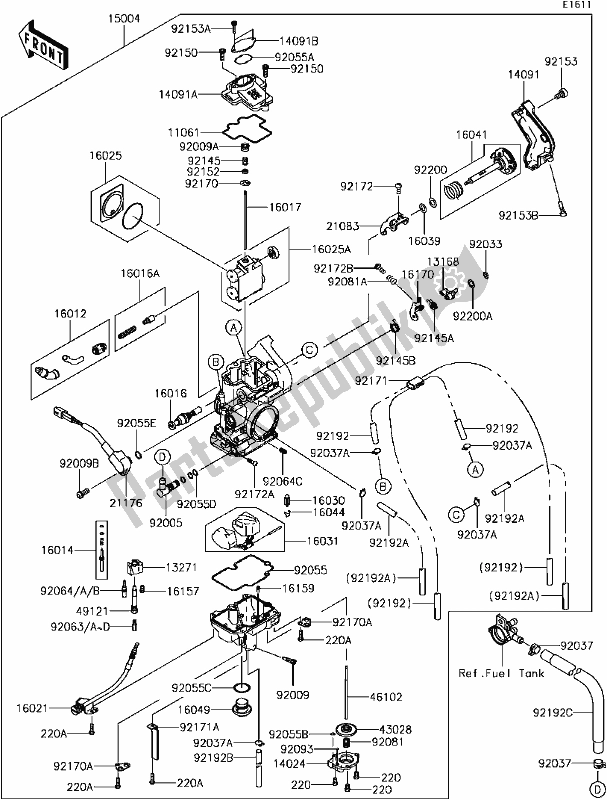 Alle onderdelen voor de C-7 Carburetor(1/3) van de Kawasaki KLX 450R 2017