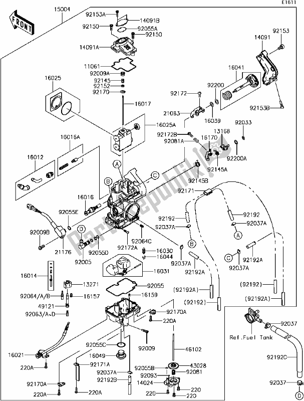 All parts for the C-9 Carburetor(3/3) of the Kawasaki KLX 450R 2017