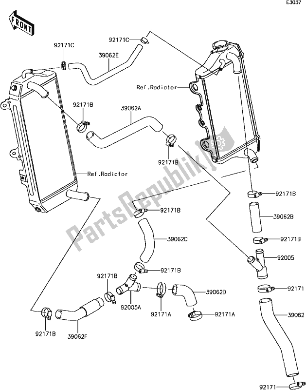 All parts for the D-6 Water Pipe of the Kawasaki KLX 450R 2017