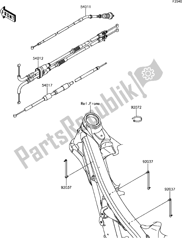 All parts for the F-13cables of the Kawasaki KLX 450R 2017