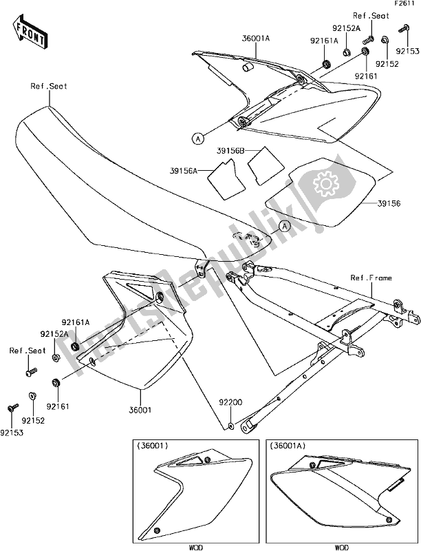 All parts for the F-14side Covers of the Kawasaki KLX 450R 2017