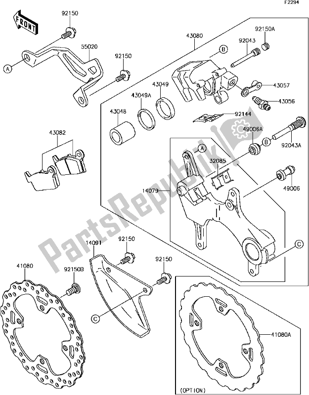 All parts for the F-6 Rear Brake of the Kawasaki KLX 450R 2017
