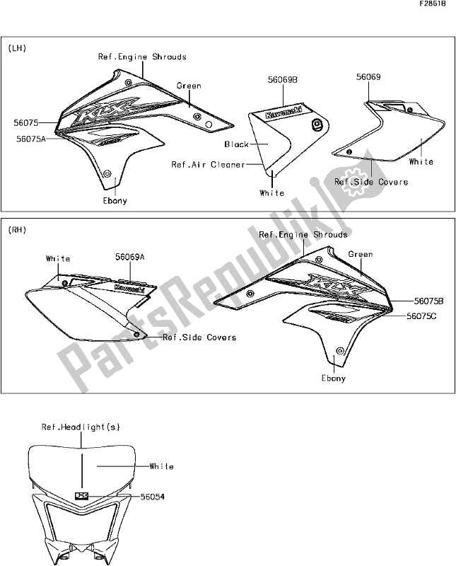 All parts for the G-10decals(ahf) of the Kawasaki KLX 450R 2017