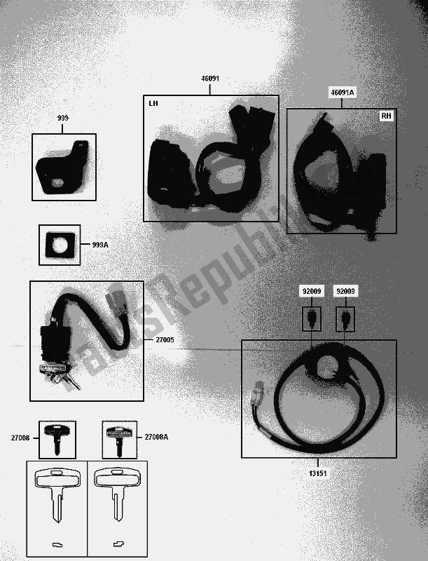 All parts for the S-7 Adr Ignition Switch/handle Sw/gear Sw of the Kawasaki KLX 450R 2017