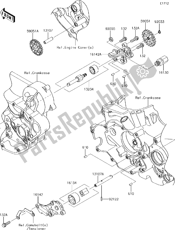 Alle onderdelen voor de 17 Oil Pump van de Kawasaki KLX 450R 2018