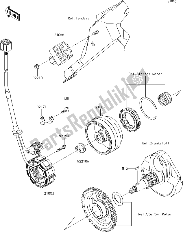 Tutte le parti per il 19 Generator del Kawasaki KLX 450R 2018