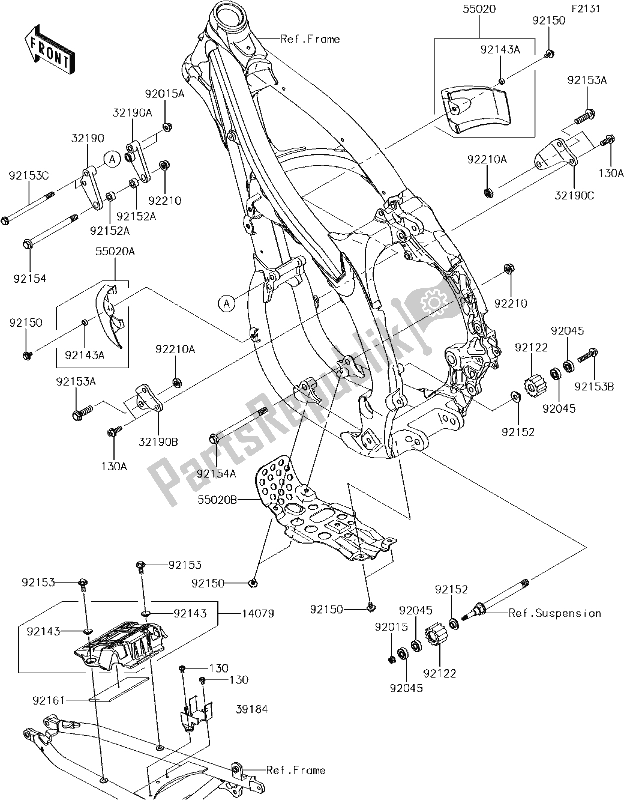 Alle onderdelen voor de 27 Frame Fittings van de Kawasaki KLX 450R 2018