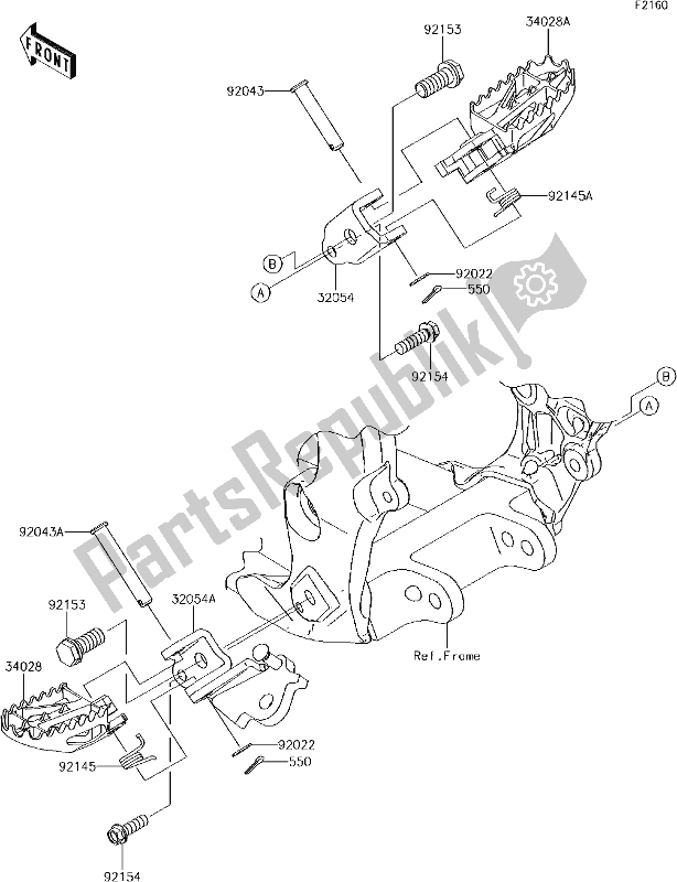 Tutte le parti per il 30 Footrests del Kawasaki KLX 450R 2018