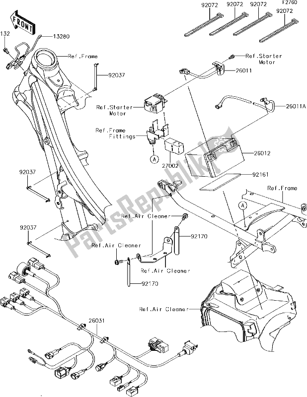 Tutte le parti per il 51 Chassis Electrical Equipment del Kawasaki KLX 450R 2018