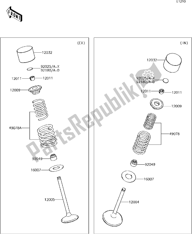 Toutes les pièces pour le 6 Valve(s) du Kawasaki KLX 450R 2018